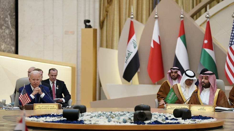 بايدن لقادة عرب: لن نغادر الشرق الأوسط ونترك فراغا تملؤه الصين أو روسيا أو إيران
