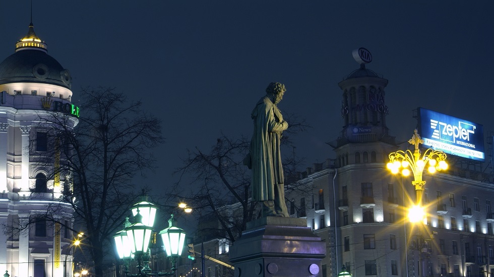 تمثال الشاعر ألكسندر بوشكين في العاصمة موسكو (صورة أرشيفية)