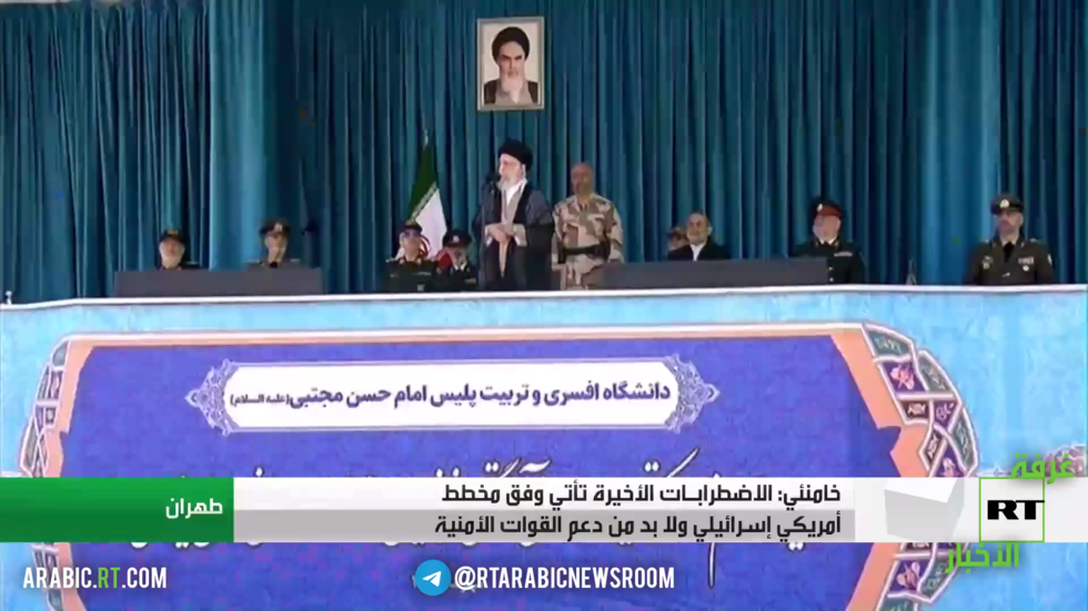 خامنئي: مخطط أمريكي إسرائيلي لدعم الاحتجاجات