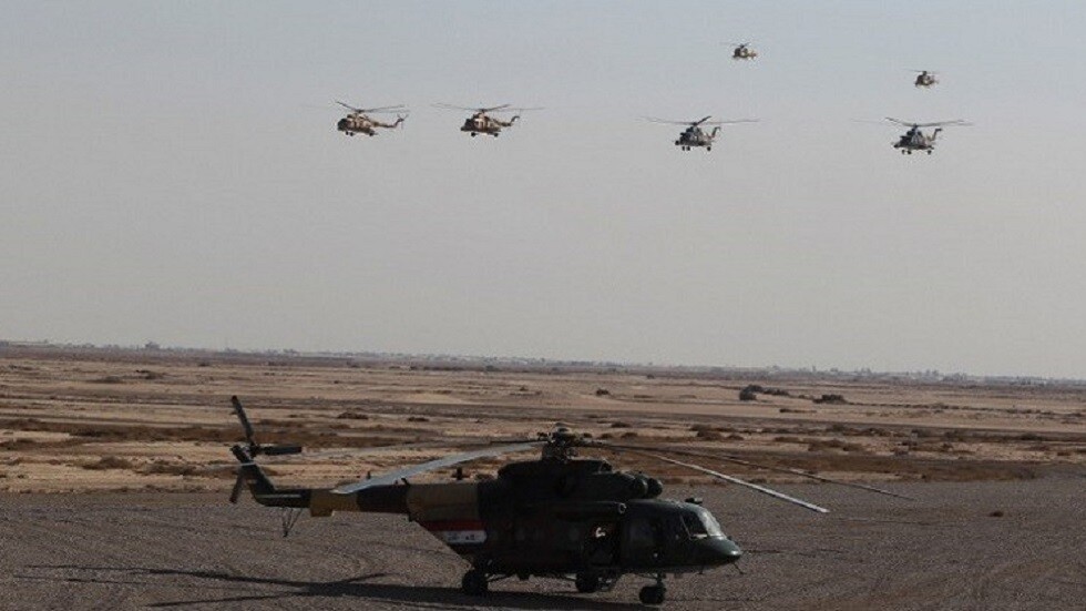 تحطم مروحية عراقية في سامراء (صور)