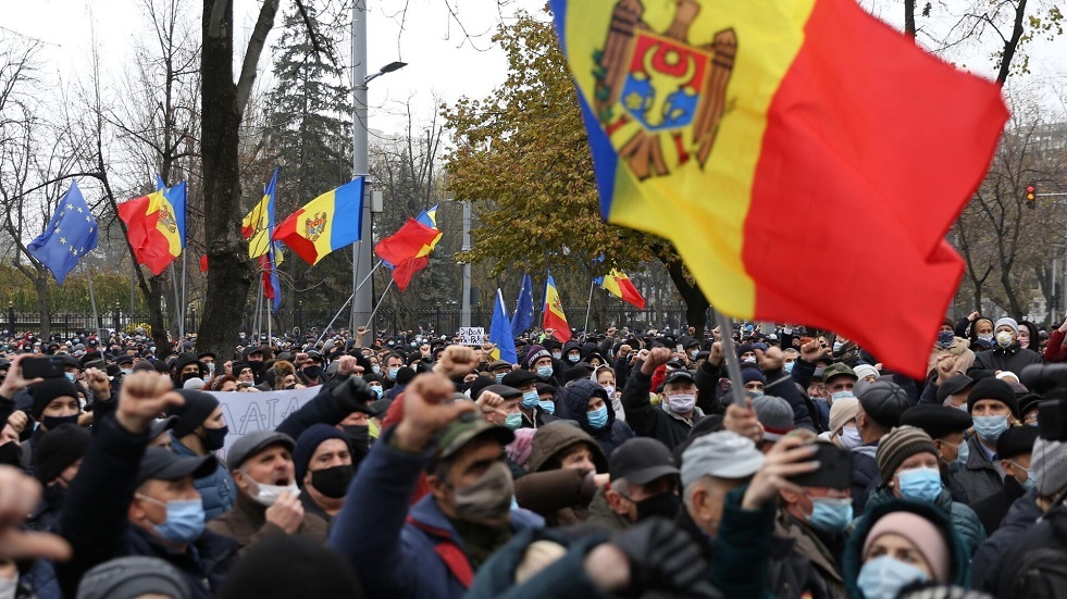 مظاهرات حاشدة مناهضة للحكومة في شمال مولدوفا