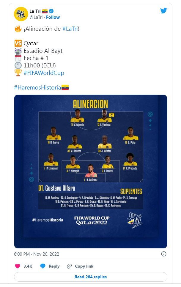 قطر ضد الإكوادور.. التشكيلة الأساسية للمباراة الافتتاحية لمونديال قطر 2022