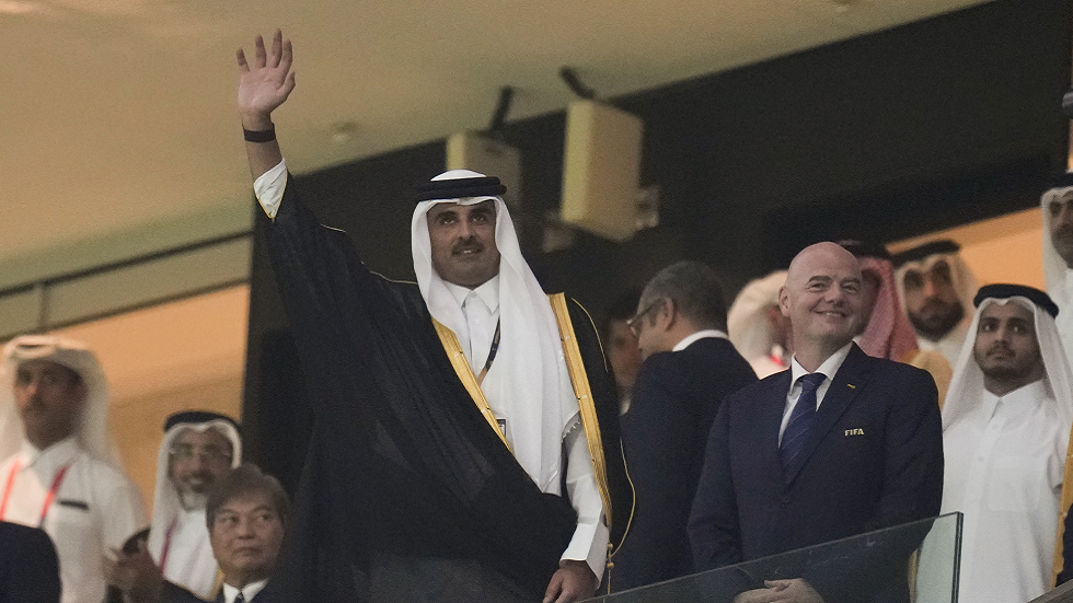 شاهد.. كيف تفاعل أمير قطر مع فوز المغرب على بلجيكا!