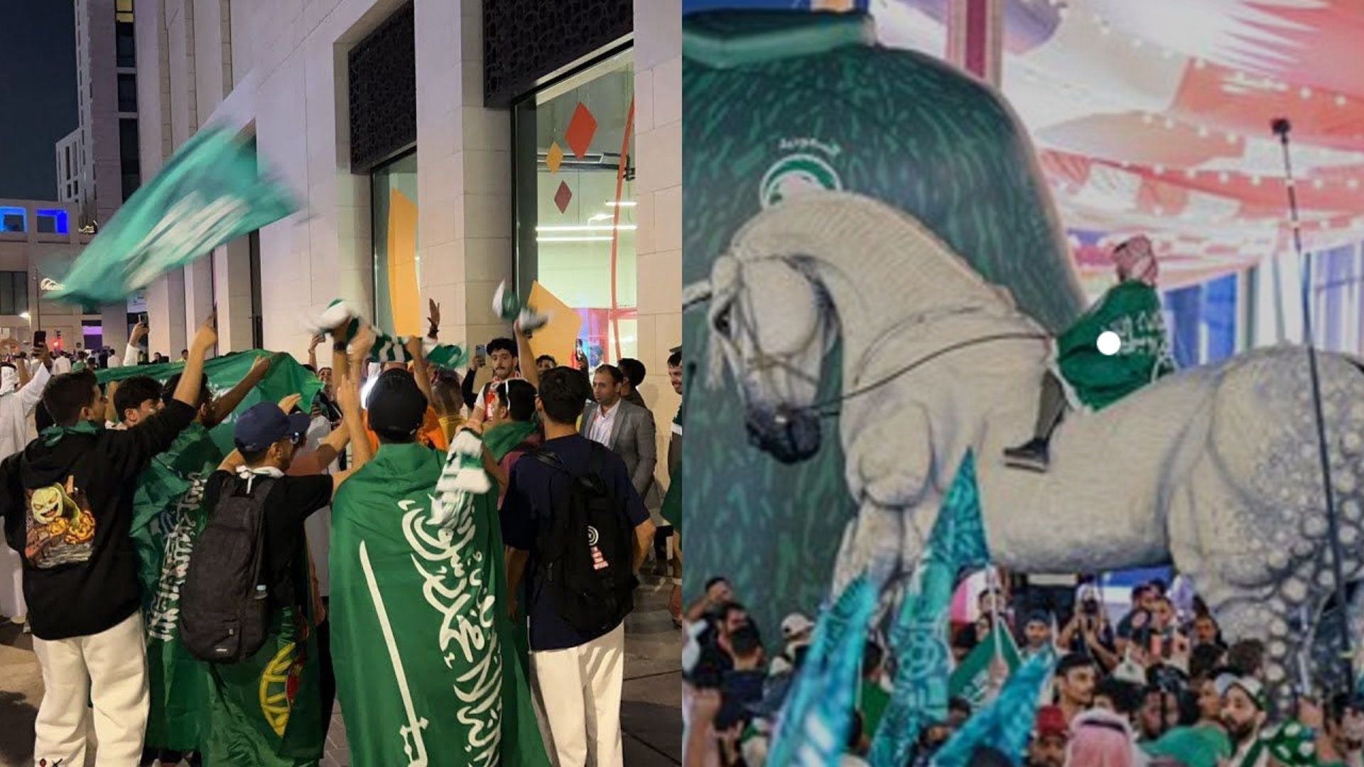 بالفيديو.. جماهير الأخضر تنظم مسيرة في الدوحة قبل مواجهة الحسم أمام المكسيك