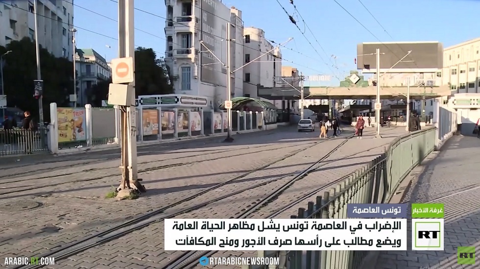 إضراب بقطاع النقل في العاصمة التونسية يشل حركة المواطنين