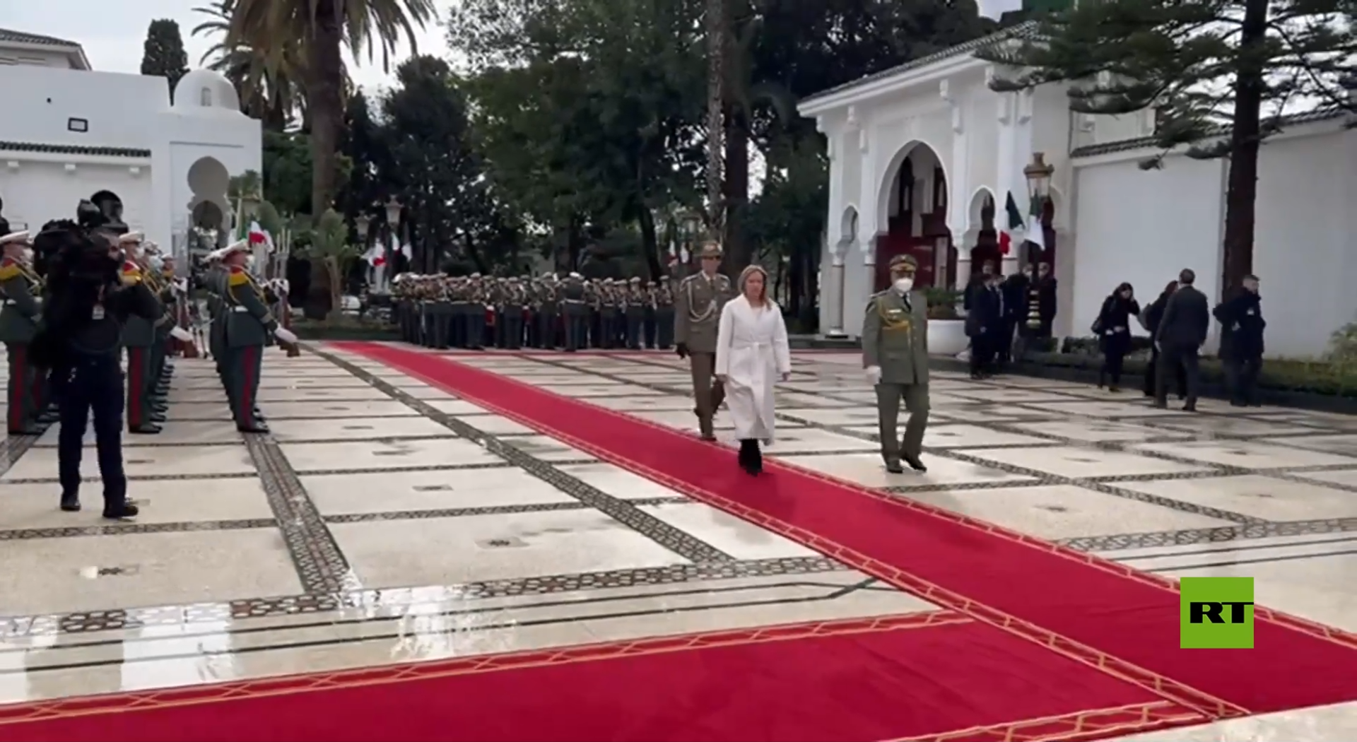 مراسم استقبال رئيسة الوزراء الإيطالية جورجيا ميلوني في الجزائر