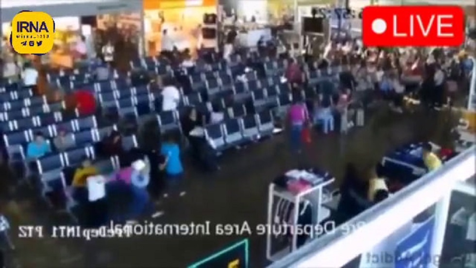 شاهد.. هلع بين المسافرين في مطار بطاجيكستان لحظة وقوع الزلزال