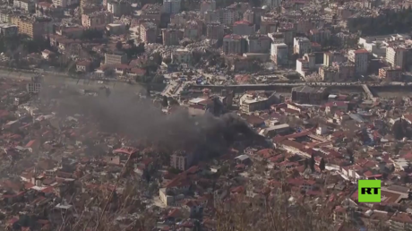 تصوير جوي يظهر مدى الدمار في أنطاكية التركية بعد الزلزال