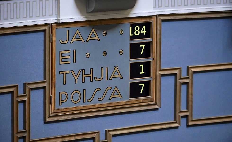 نتيجة التصويت في البرلمان الفنلندي حول الانضمام إلى الناتو