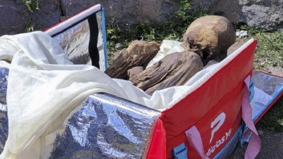 بيرو.. ضبط مومياء عمرها 8 قرون في حقيبة عامل توصيل (فيديو)