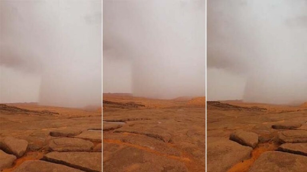السعودية.. سحابة تمطر بغزارة على مكان واحد في حائل (فيديو)