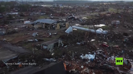 تصوير جوي يظهر الدمار الذي خلفه الإعصار في ميسيسيبي الأمريكية