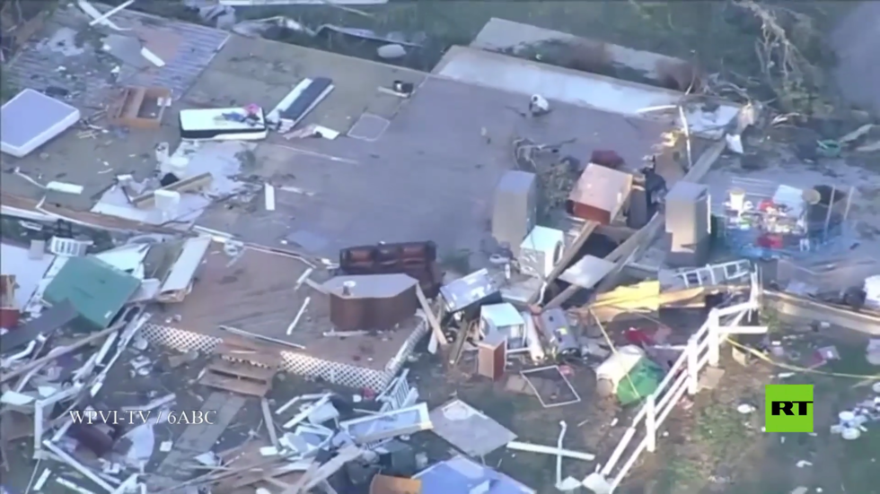 تصوير جوي يظهر دمارا خلفه إعصار بولاية ديلاوير الأمريكية