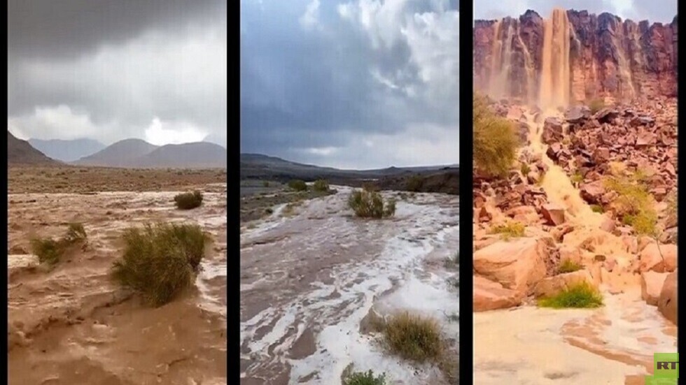 السعودية.. الرياح الهابطة في الحدود الشمالية "تقلب الأشياء رأسا على عقب" (فيديو)