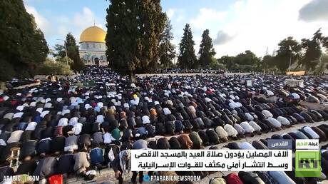 120 ألف مصل يؤدون صلاة العيد بالمسجد الأقصى