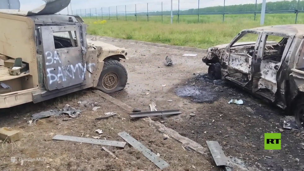 لقطات تحبس الأنفاس من مكان تصفية مخربين أوكران تسللوا إلى الأراضي الروسية