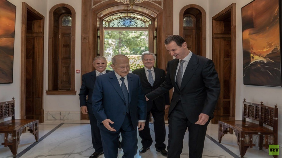 الرئيس السوري بشار الأسد يستقبل الرئيس اللبناني السابق ميشيل عون في دمشق