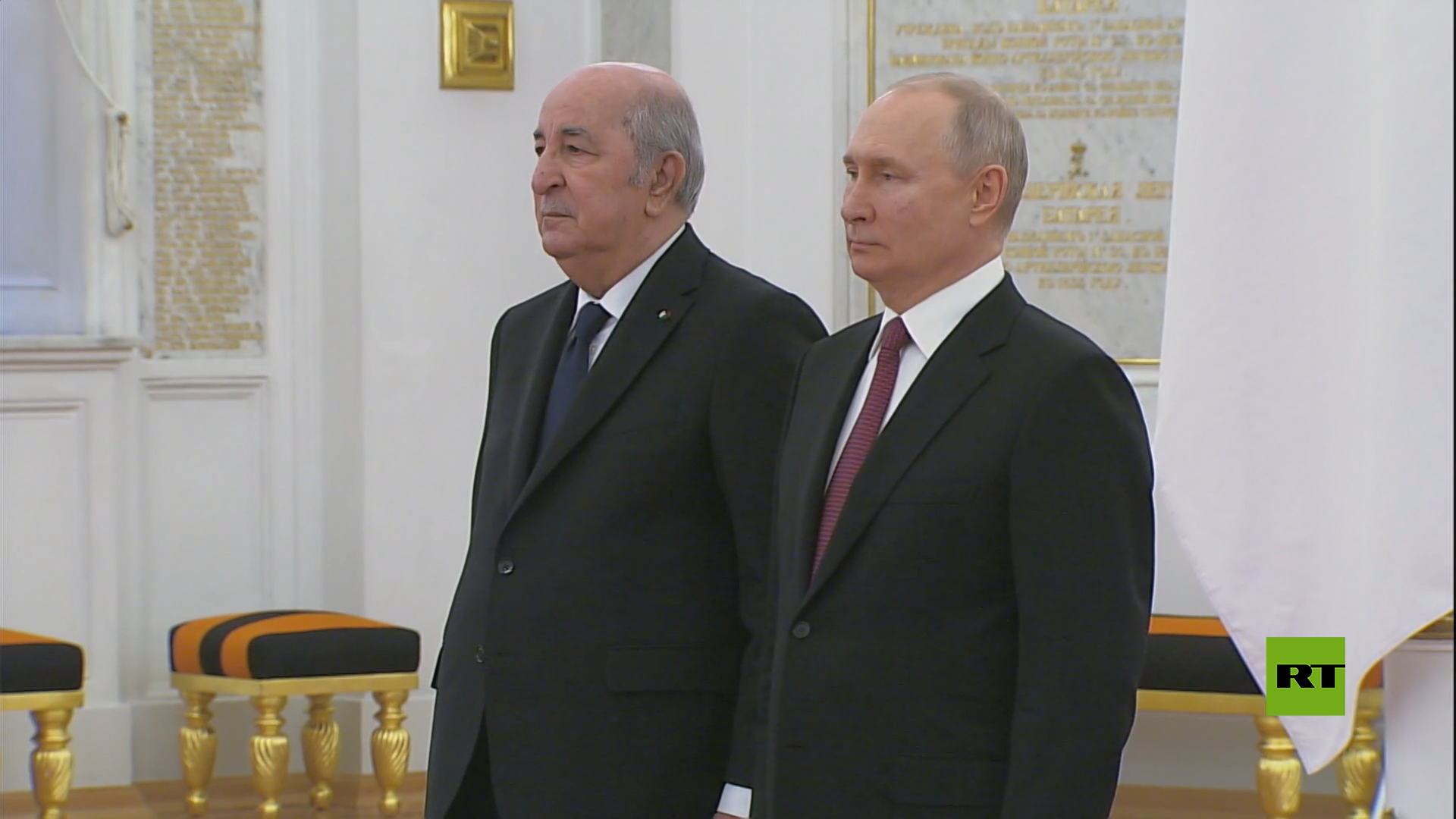 مراسم استقبال بوتين للرئيس الجزائري عبد المجيد تبون في الكرملين