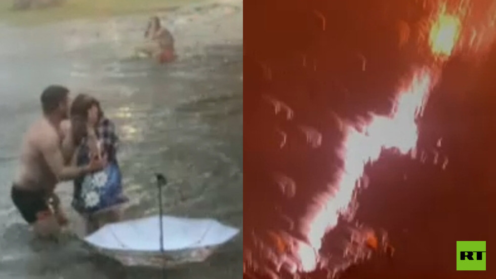 شاهد.. صاعقة تضرب مجموعة أشخاص فرّوا من عاصفة رعدية في ضواحي موسكو