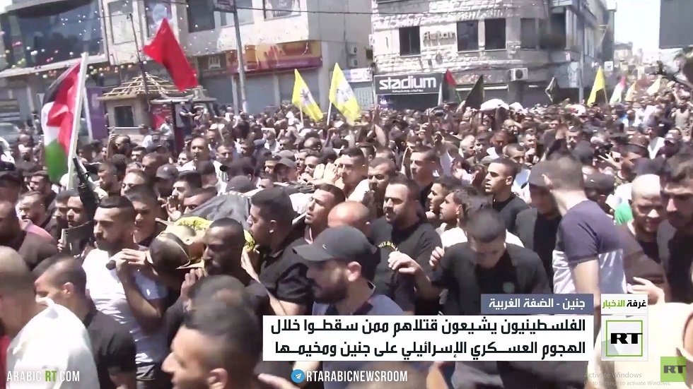 جنين تشيع قتلى الهجوم الإسرائيلي