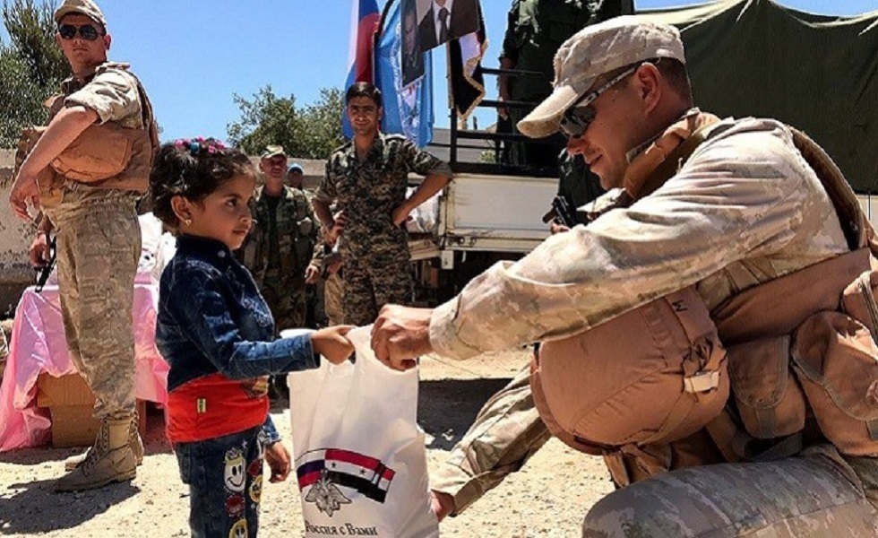 توزيع مساعدات إنسانية روسية في سوريا