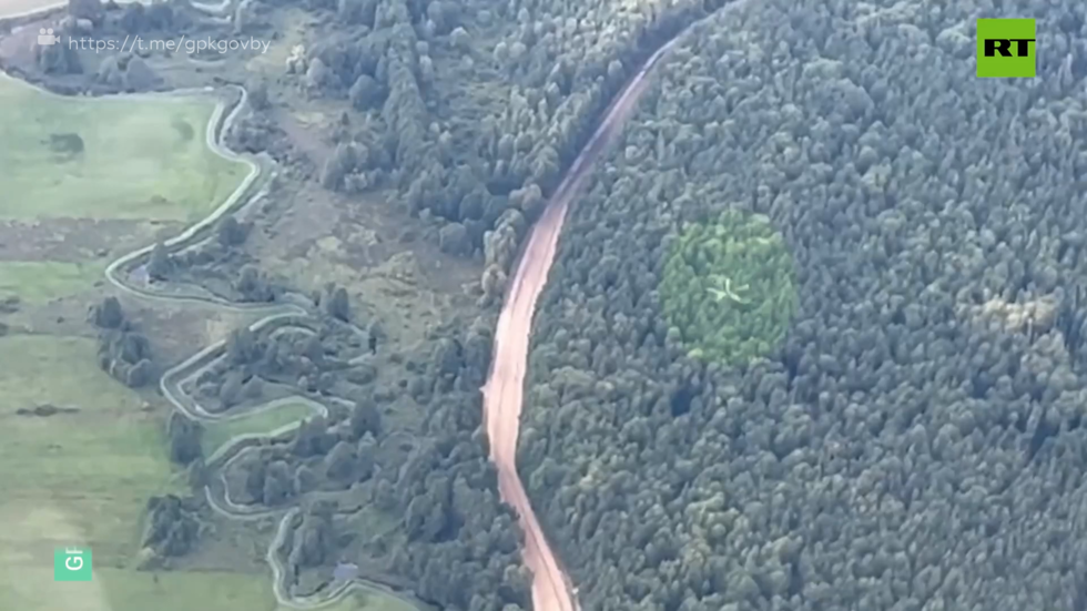 لقطات لانتهاك مروحية عسكرية بولندية الحدود البيلاروسية