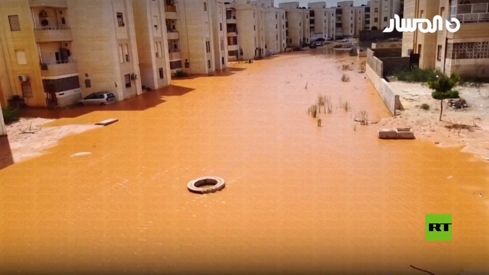 لقطات جوية لآثار العاصفة دانيال تغرق شرق ليبيا