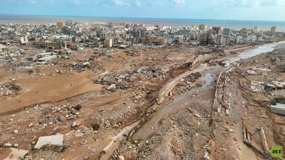 مدينة درنة الليبية ليبيا في أعقاب الفيضانات المدمرة