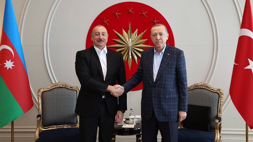 رئيسا أذربيجان وتركيا إلهام علييف ورجب طيب أردوغان (صورة أرشيفية)