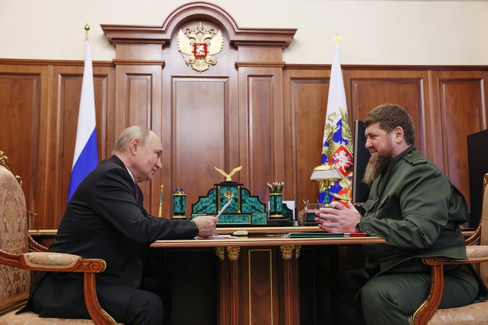 لقاء رئيس جمهورية الشيشان رمضان قديروف والرئيس الروسي فلاديمير بوتين، الكرملين، 28 سبتمبر 2023