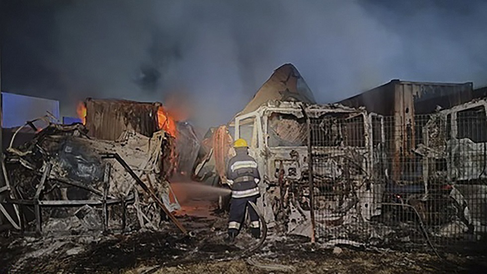 آثار انفجار في أحد موانئ مقاطعة أوديسا الأوكرانية (صورة أرشيفية)