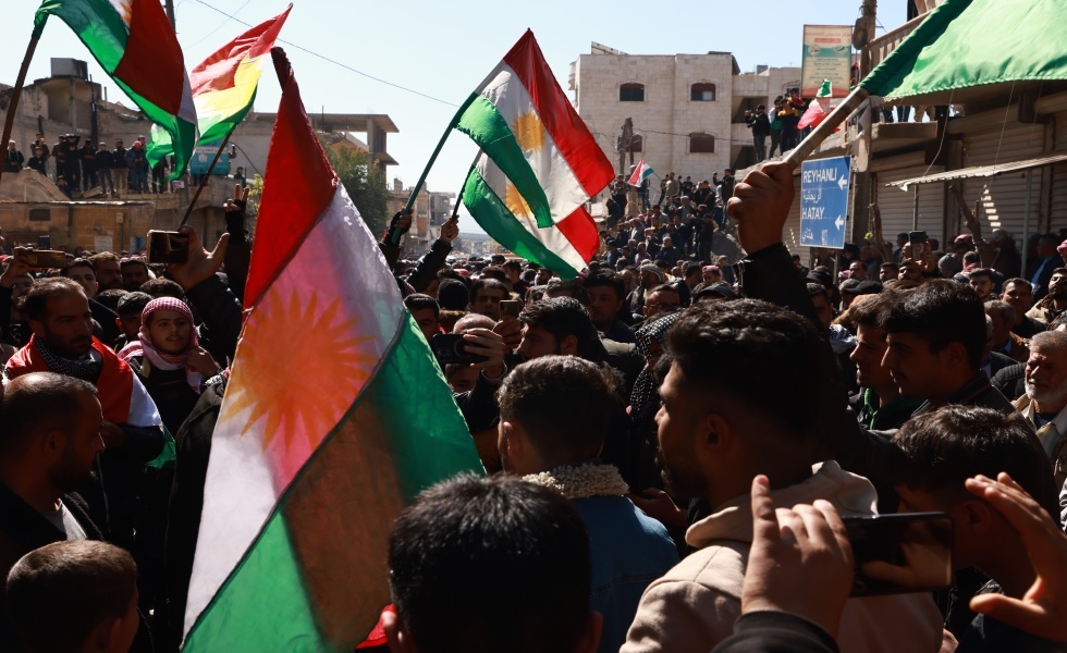 اكراد يتظاهرون في حلب بعد مقتل أفراد منهم في عيد النوروز - سوريا 2023