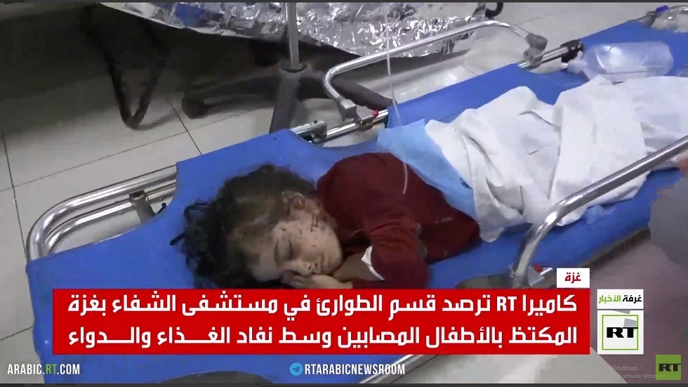 الأطفال يعانون في مستشفيات غزة