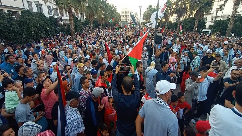 مظاهرات حاشدة في المغرب تنديدا بالقصف المكثف على غزة (فيديوهات)