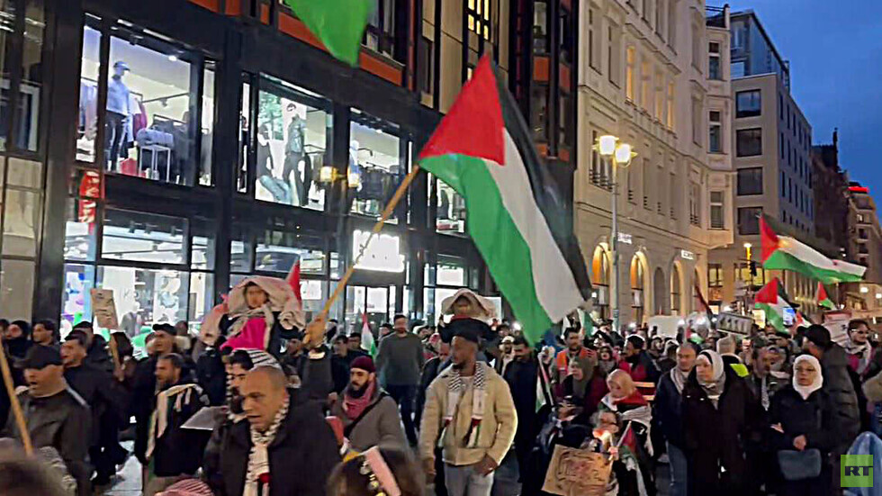 مظاهرة حاشدة في برلين تضامنا مع فلسطين (فيديو)