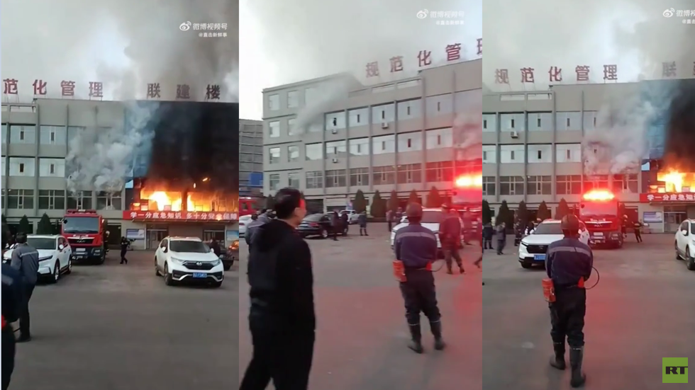 مصرع 11 شخصا على الأقل بحريق شمال الصين (فيديو)