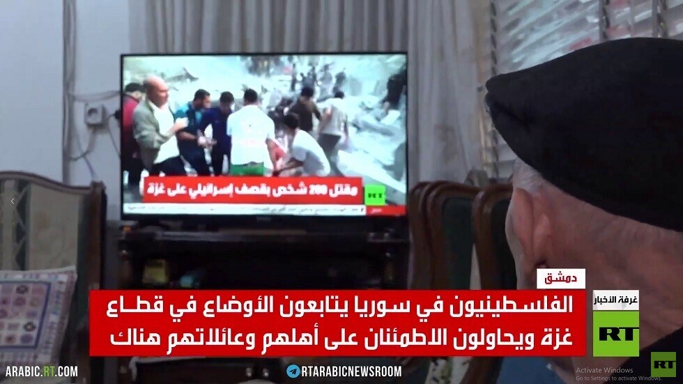 الفلسطينيون في سوريا يتابعون أوضاع غزة