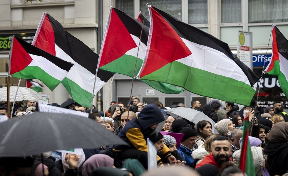 مسيرة مؤيدة للفلسطينيين في بريطانيا