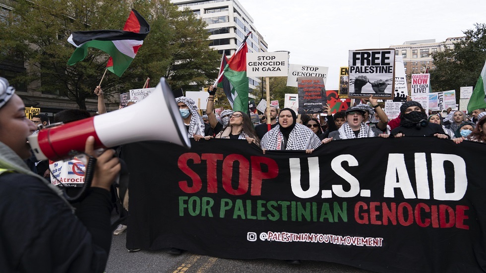 مظاهرة مؤيدة لفلسطين في واشنطن