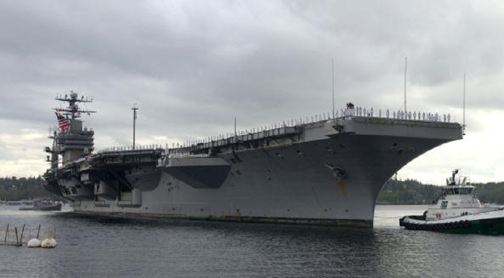 يونهاب: حاملة طائرات تعمل بالطاقة النووية تابعة للبحرية الأمريكية تدخل ميناء كوريا الجنوبية