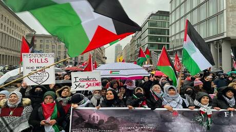 الآلاف يتظاهرون في برلين دعما لفلسطين