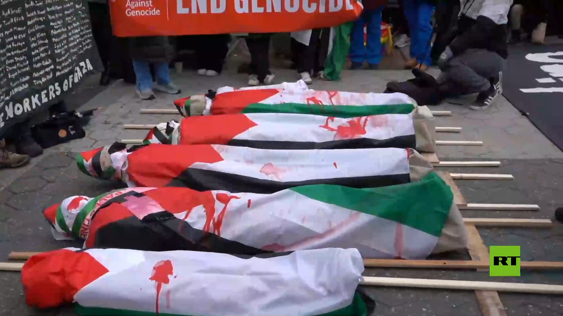 مسيرة في مانهاتن تطالب بوقف إطلاق النار في غزة
