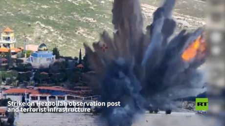 فيديو إسرائيلي يظهر غارات على أهداف لحزب الله في جنوب لبنان