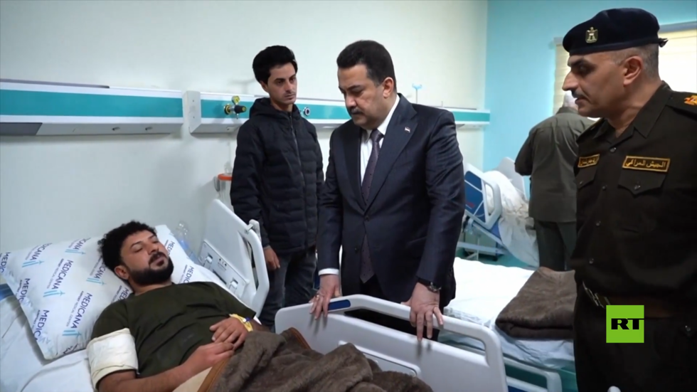 السوداني يتفقد جرحى الضربات الجوية الأمريكية على العراق