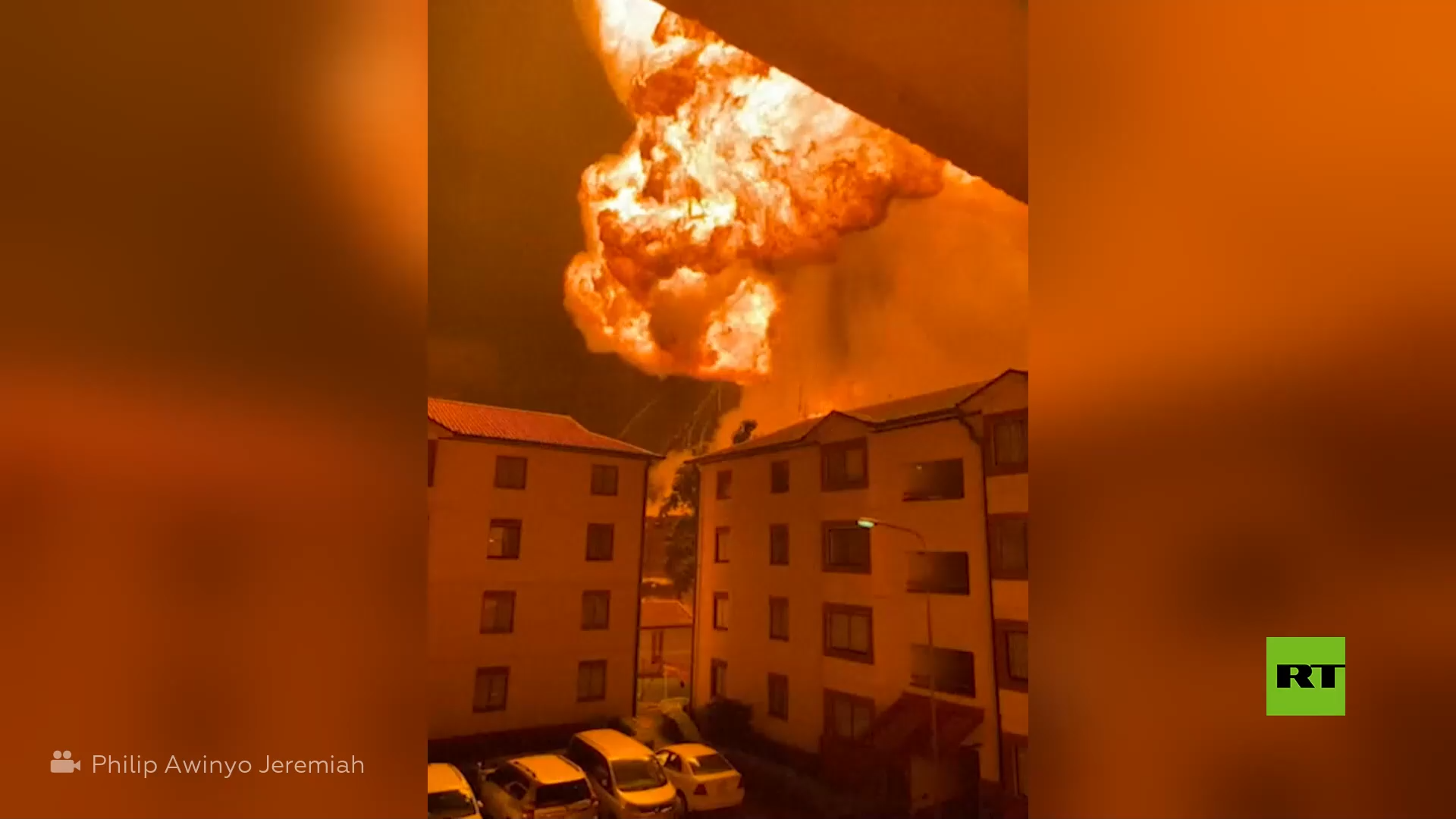 كرة نارية ضخمة إثر انفجار هائل في كينيا