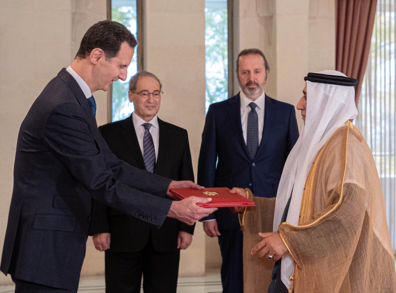 الرئيس الأسد يتقبل أوراق اعتماد سفير الإمارات لدى سوريا