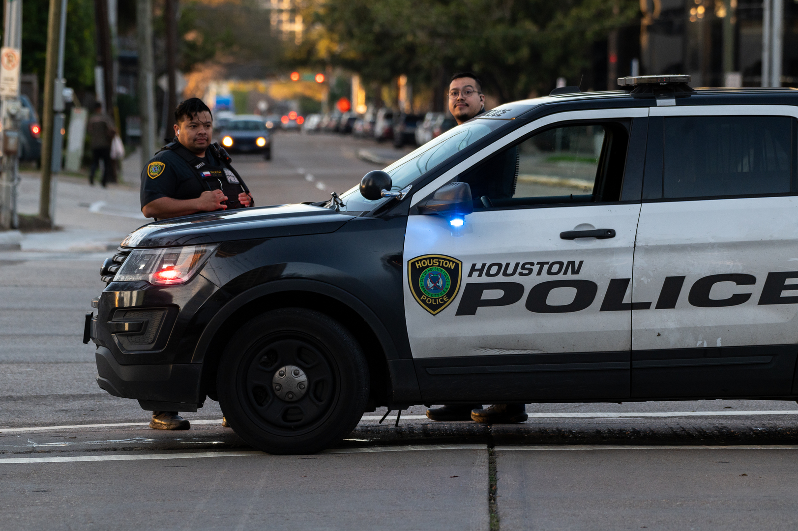 الشرطة في مكان إطلاق النار في مدينة هيوستن بولاية تكساس يوم 11 فبراير 2024