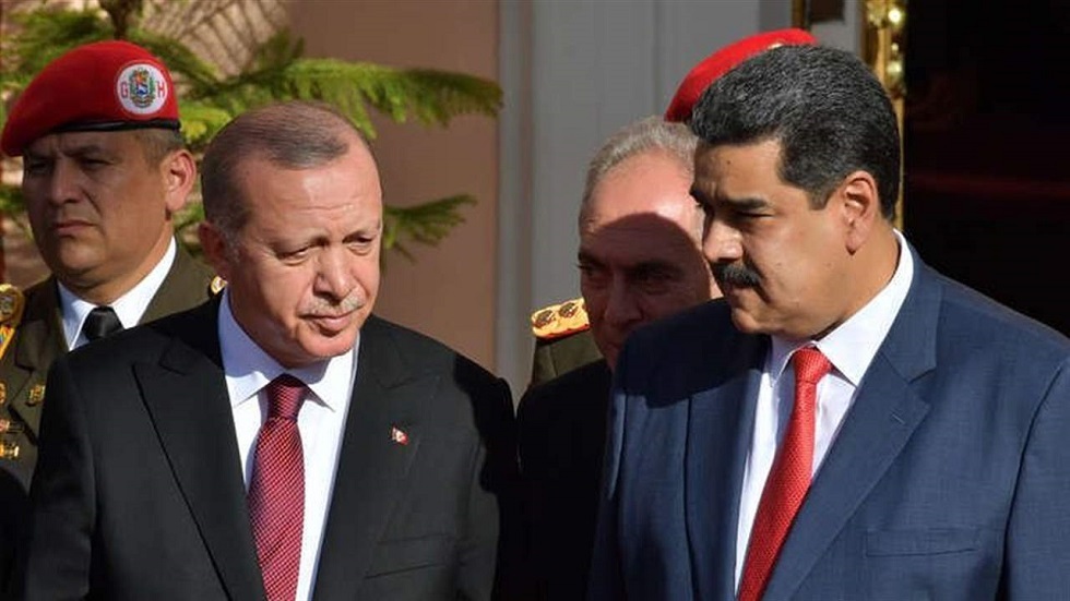 الرئيسان الفنزويلي نيكولاس مادورو والتركي رجب طيب أردوغان