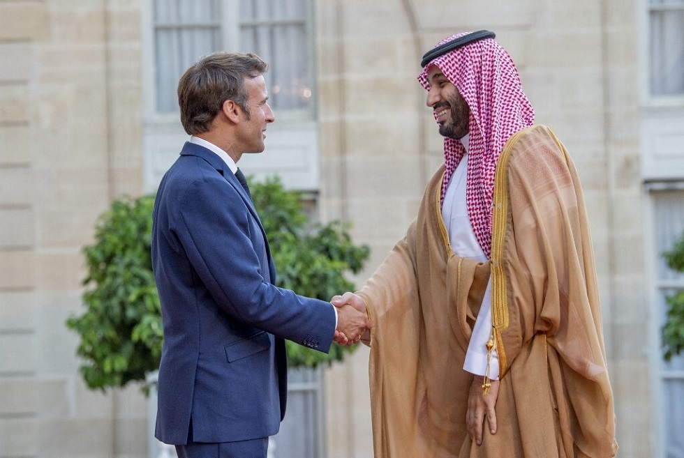 ولي العهد السعودي الأمير محمد بن سلمان والرئيس الفرنسي إيمانويل ماكرون