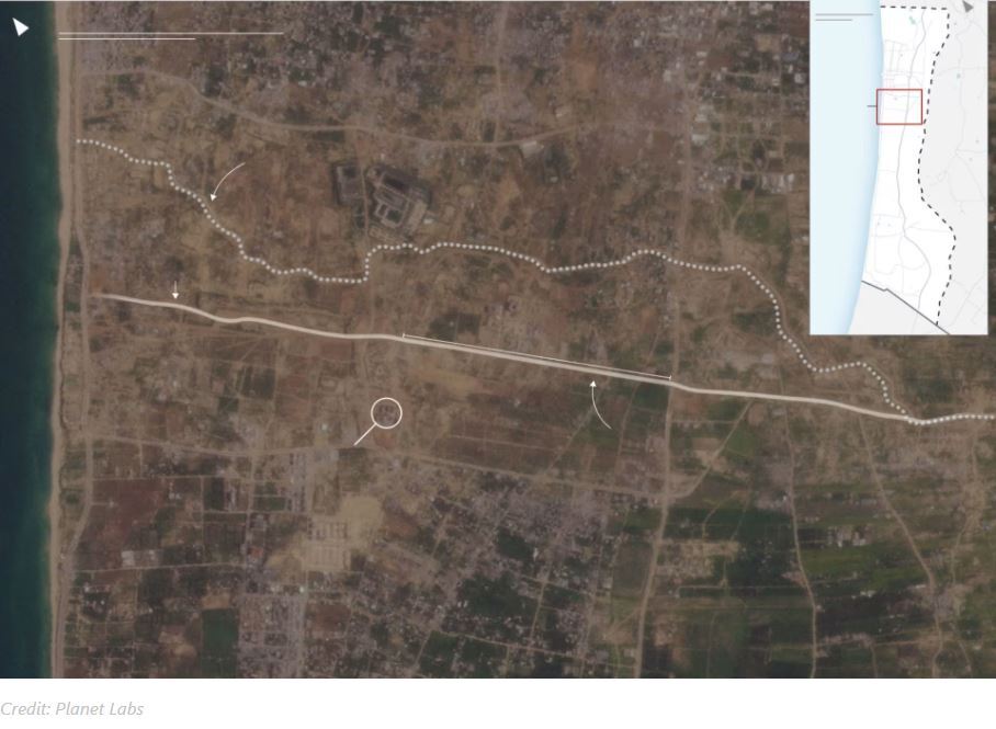بصور من الأقمار الصناعية.. طريق إسرائيلي يقسم غزة لقسمين يبلغ ساحل المتوسط